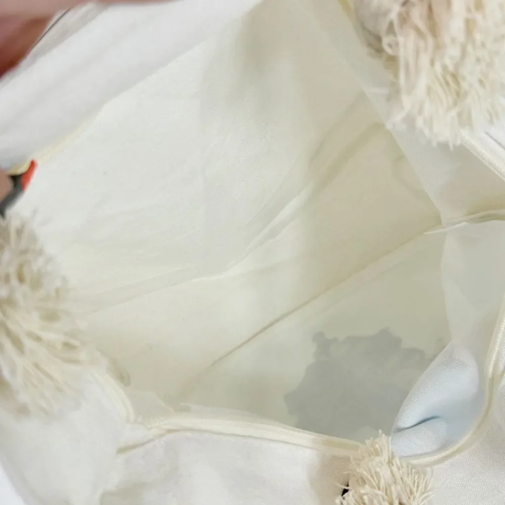 Tropical Out Of Office Beach Scene Canvas Tote Bag‎ White Rope Straps